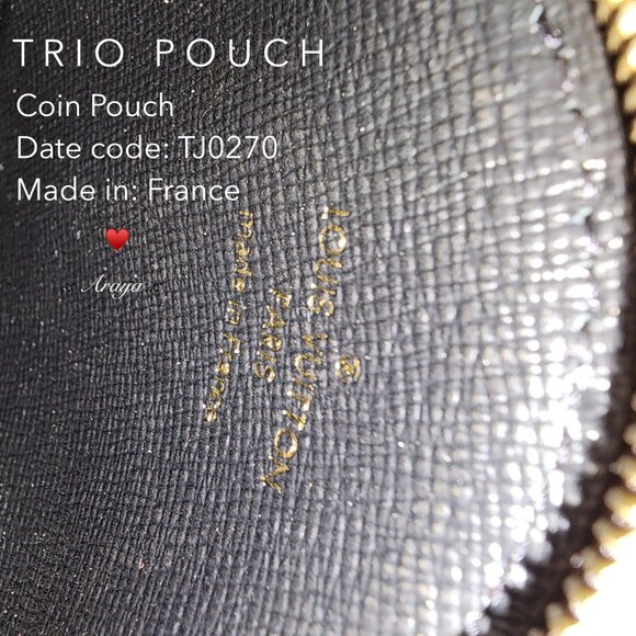 100% Authentic Louis Vuitton Coin Pouch from Trio Pouch Set. - Picture 9 of 10